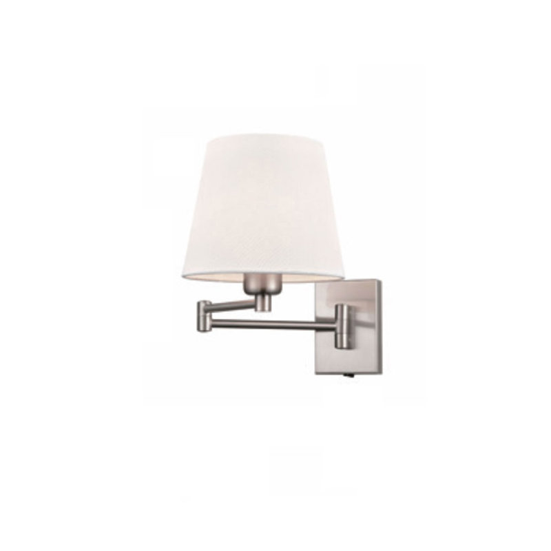 Kaluza Swing Arm Sconce, Off White, Nickel