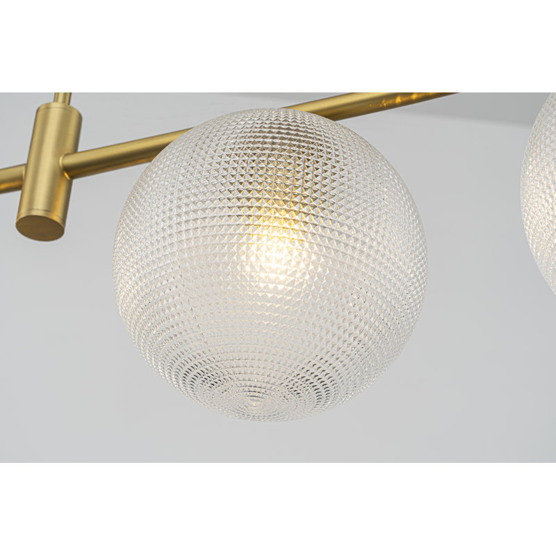 Luminaire suspendu linéaire à 4 lumières à intensité variable Kaynen , Gold, White