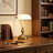 Kandace Antique Vintage Bronze Sleek White Glass Shade Bankers Table Lamp With Pull Switch For Living Room-129105556-122625798