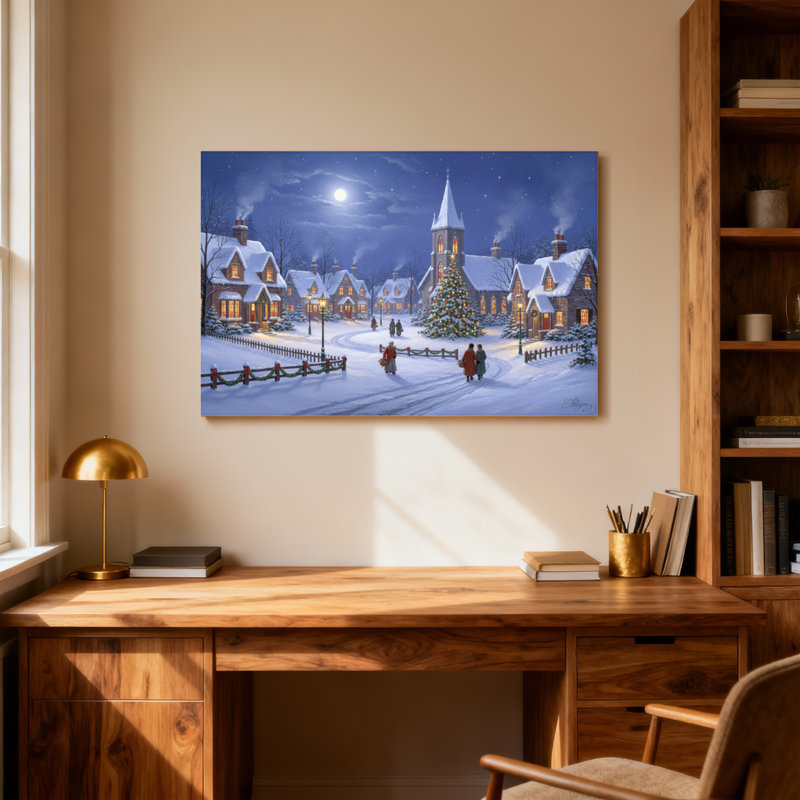 Scène de Noël village de Noël d'hiver, H 20 po x l 30 po