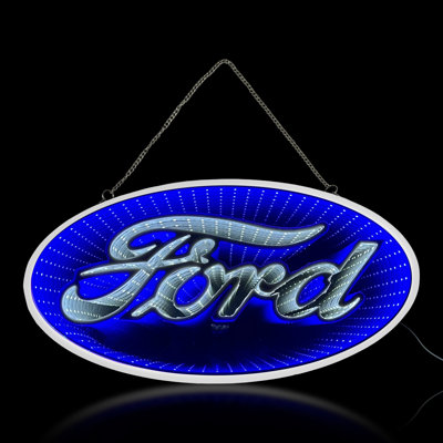 Enseigne néon pour voiture, Ford Cave et miroir