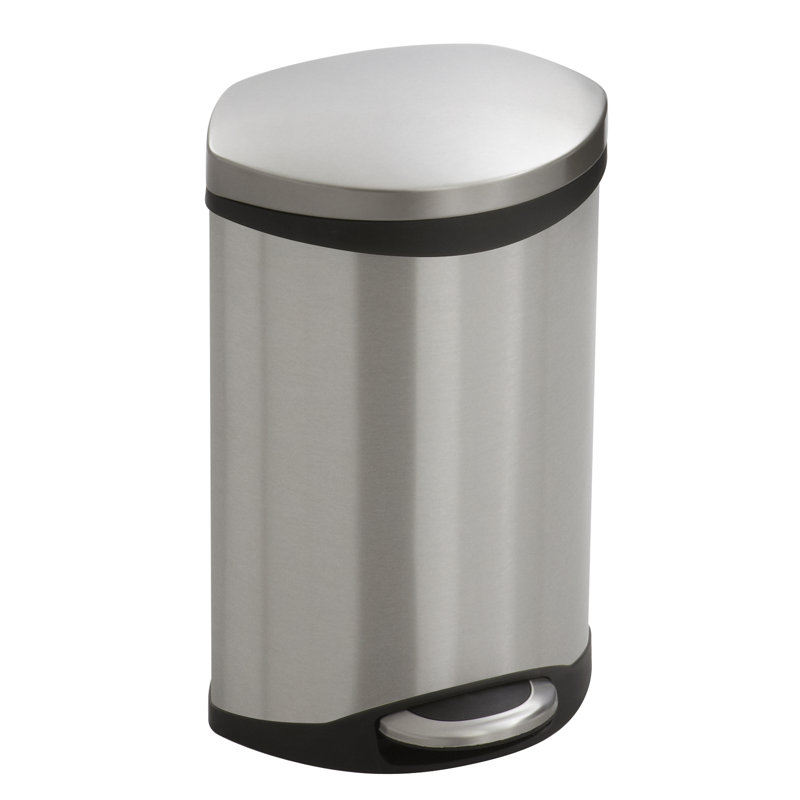 Ellipse Steel Step on Trash Can, 3, Stainless Steel