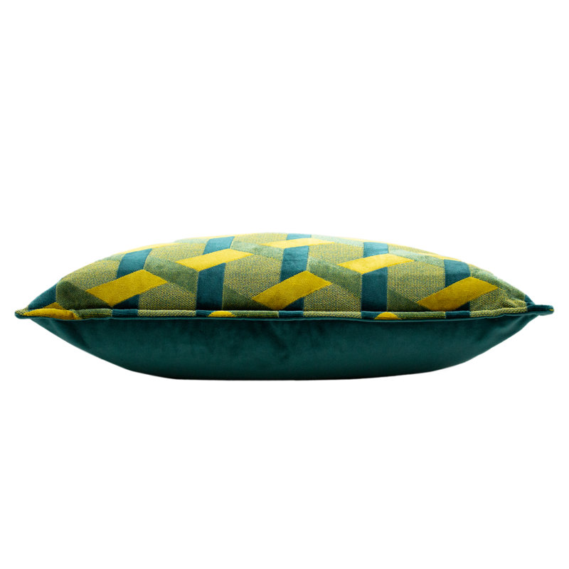  Geometric Rectangular Filled Cushion Twin Pack, Teal/Gold