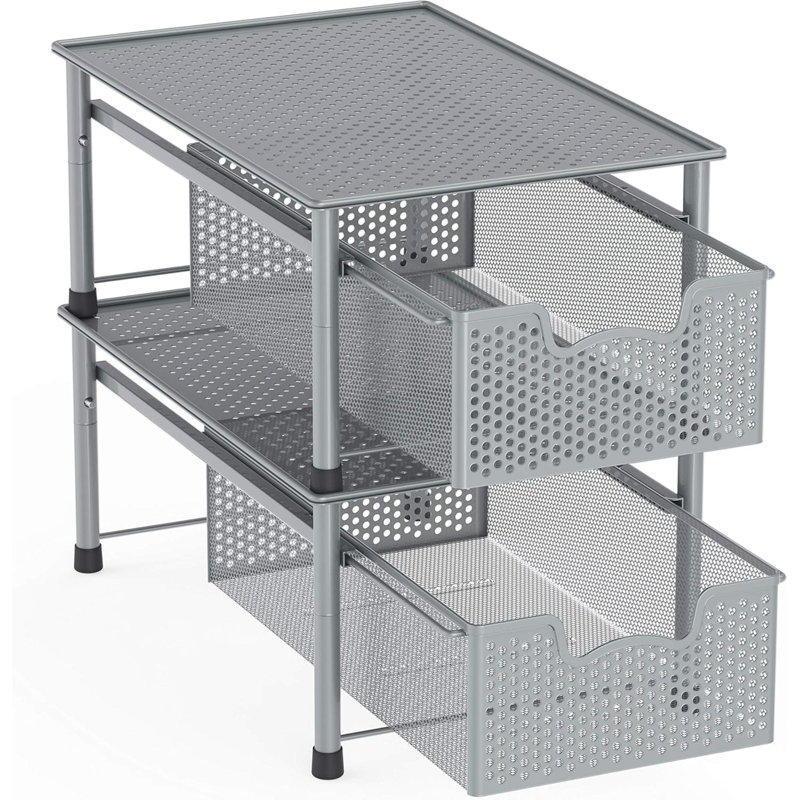 Rangement de panier de rangement empilable Houseware, Gris
