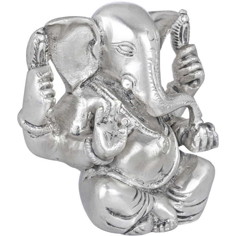 Ganesha mangeant Modaka, Argent