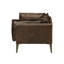 Causeuse avec accoudoirs à plateau-coussin de couleur chocolat vieilli-104902510-104902511