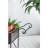 24.4X12.6X15.4" Rustic Black Trolley Cart Plant Stand, Planter