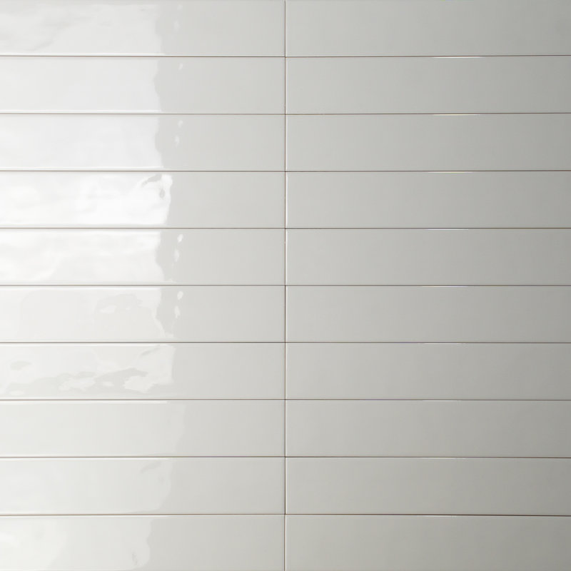 Carreau de mur de métro zellige 2,5 po x 16 po Coastal, Gris clair argenté