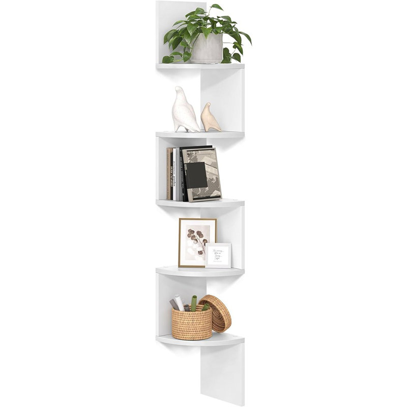 Corner Shelf Wall Mount, 5-Tier Floating Corner Bookshel...