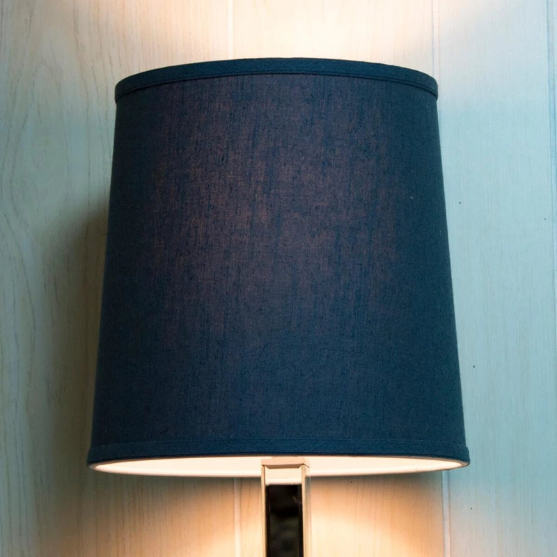Abat-jour tambour en tissu 12 po (araignée), Bleu ardoise