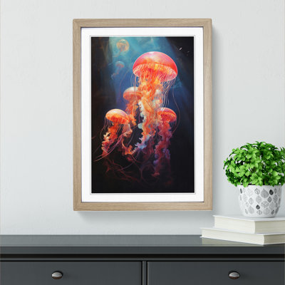 Jellyfish Classicism - Single Picture Frame Print on Wood