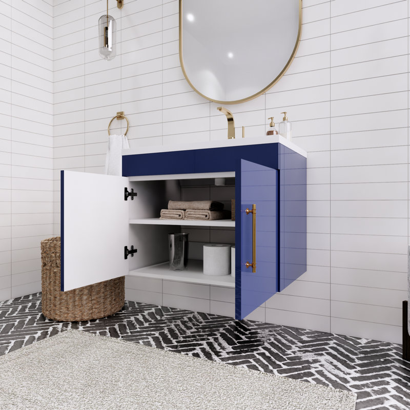 Ensemble de meuble-lavabo simple 30 po Topi, Bleu nuit