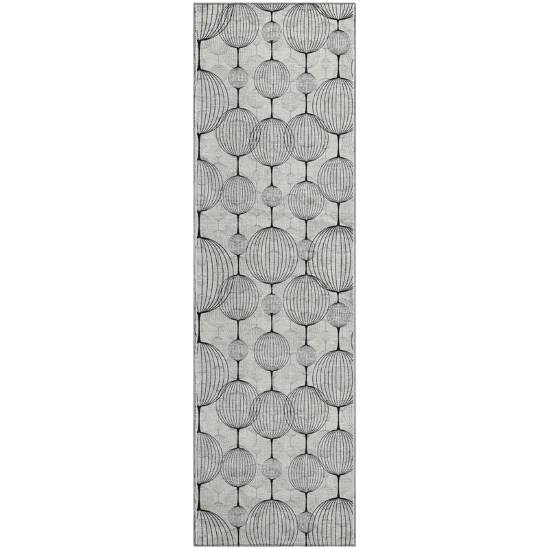 Premium Machine Washable Prisco White Rug, Runner 2'3" x 7'6"