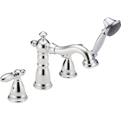 Victorian Deck Mounted Roman Tub Faucet Trim with Handshower