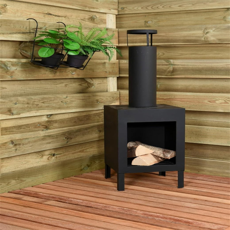 Convex Iron Wood Pellets Smokeless Chimnea