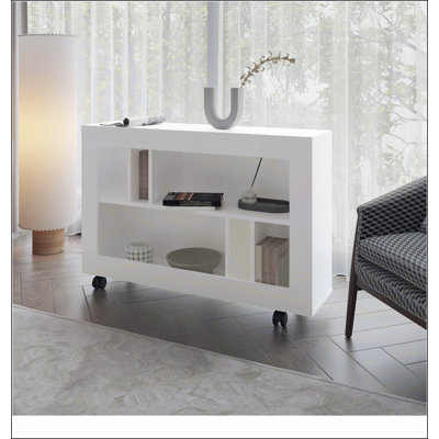 Console en mélamine avec rangement ouvert