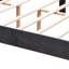 Lit plateforme tapissier grand en velours, sans sommier, lit gris avec revêtement, ailes et construction durable