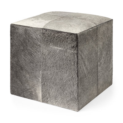 Vennie Genuine Leather Square Cube Ottoman