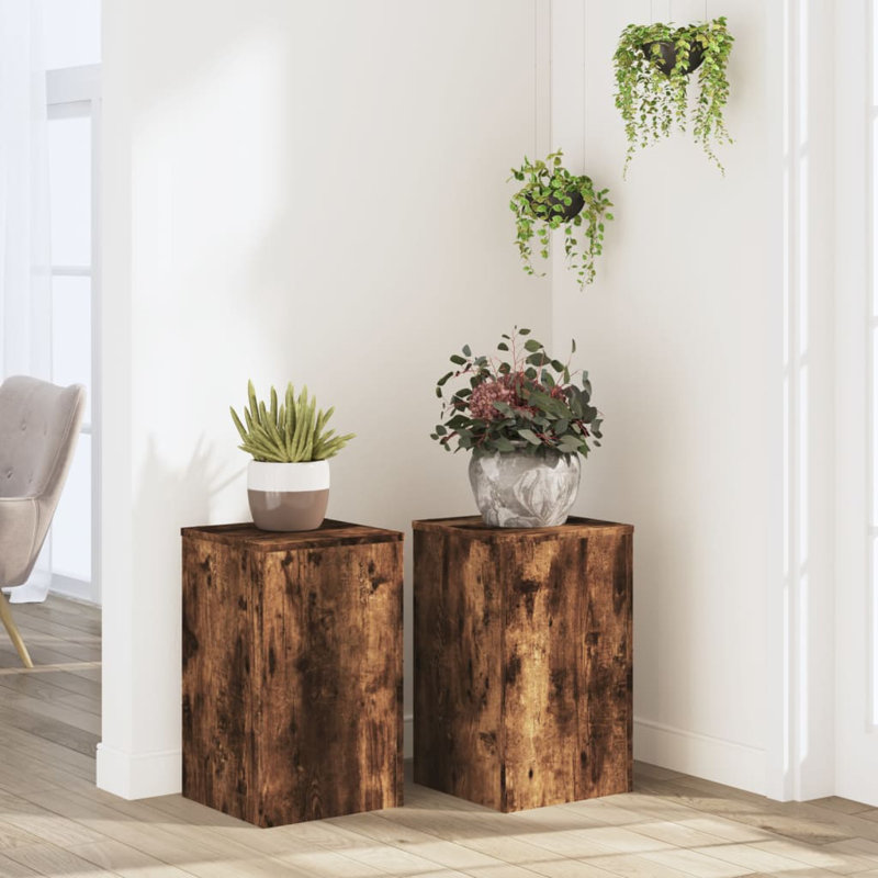 Plant Stand - Set of 2, Smoked oak