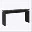Console de style campagnard noir 60 po avec double suspension à panneau, bois massif et panneau de fibres à densité moyenne, entrée rustique ou canapé de salon
