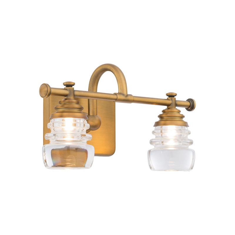 Éclairage pour meuble-lavabo 2 lumières Rindham, Laiton vieilli