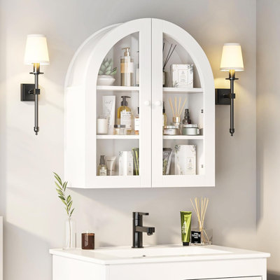 Modern Arch Wall Mounted Cabinet,bathroom Medicine Cabinet With Adjustable Shelves