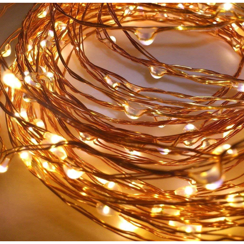 LED Indoor / Outdoor String Lights, 8.1cm H x 2cm L x 4cm D, Warm White