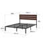 Steens Modern Metal Bed frame with Bamboo Headboard-394869140