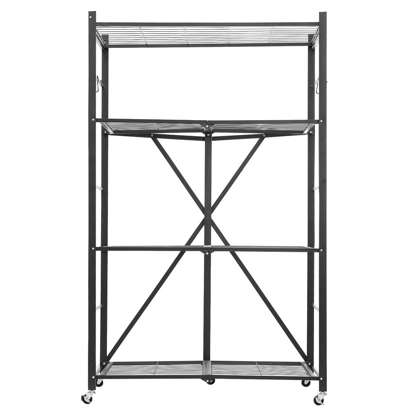 Tablette de rangement pliante avec roulettes