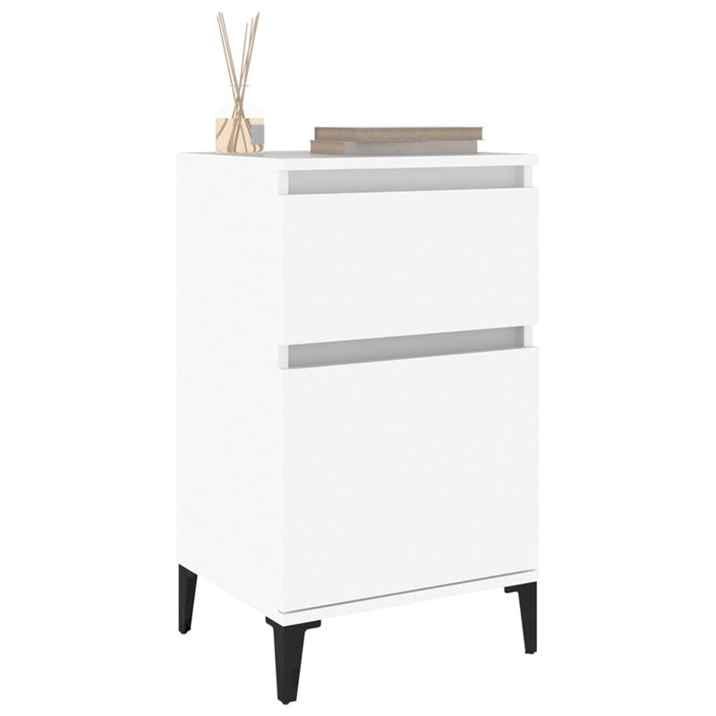40cm W Bedside Table, White