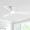 Ventilateur de plafond encastré avec lumières, télécommande, pales en bois massif de 48 po Kemp, à intensité variable, blanc