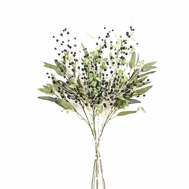 Branche de feuillage artificiel de 36 po en forme de baies pour bouchons de vase en bouleau de ferme pour décoration de table de bureau