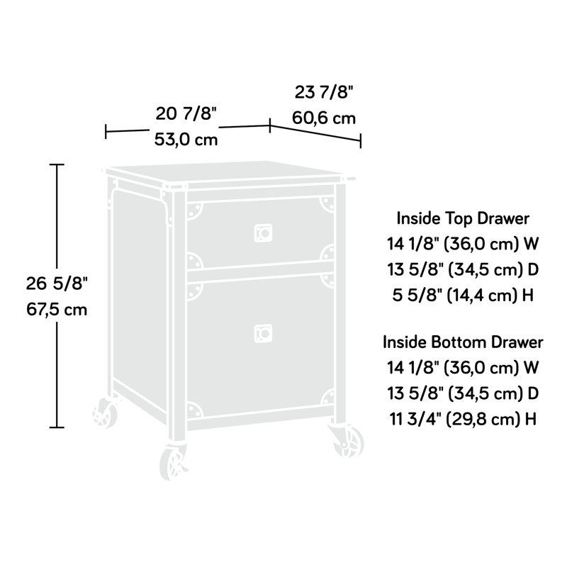 Caisson à dossiers en chêne foncé, rangement efficace pour la collection d'articles de bureau, tiroir coulissant, dossiers suspendus de format lettre inférieur, mobile avec, étapes d'assemblage faciles, installation
