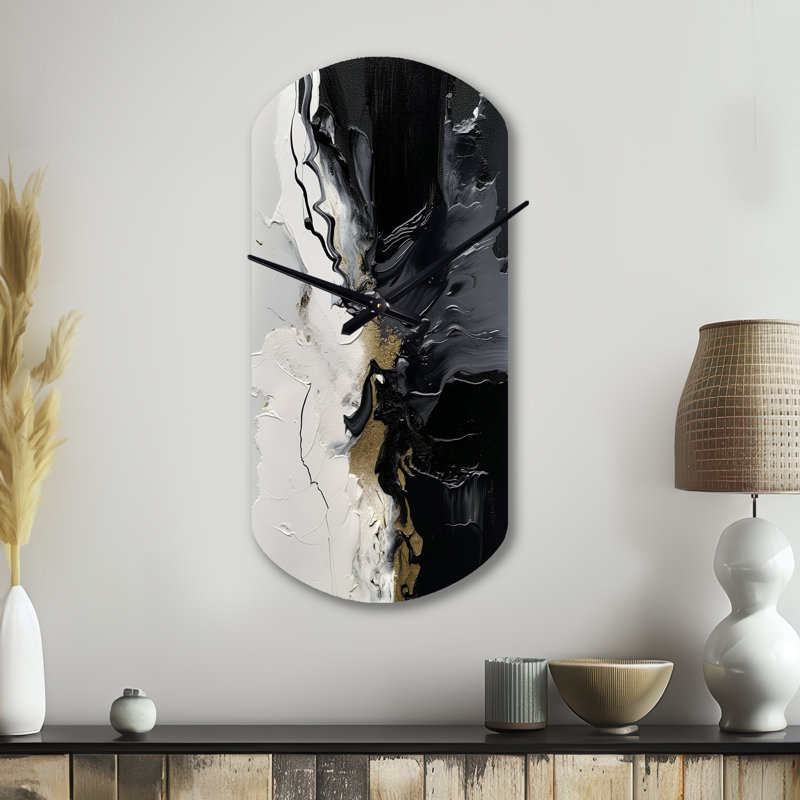 «Black Textured Splash Paint Art I» en forme de cylindre, Petit