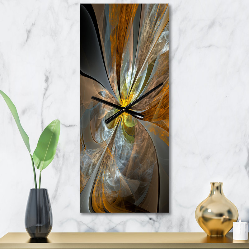 Horloge murale fleur fractale, horloge décorative symétrique abstraite - fleur fractale, Petit
