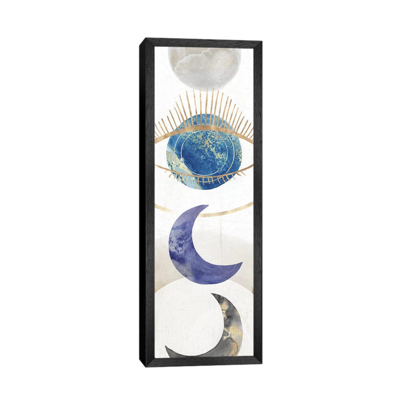 Crescent Moon II by Isabelle Z - Panoramic Print on Canvas, 30.48 cm H x 91.44 cm W, Black Framed
