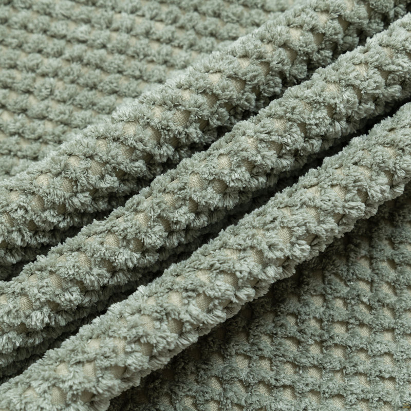 Canapé modulaire modulaire à 3 places, canapé profond en mousse avec chenille texturée moelleuse, Chenille vert clair