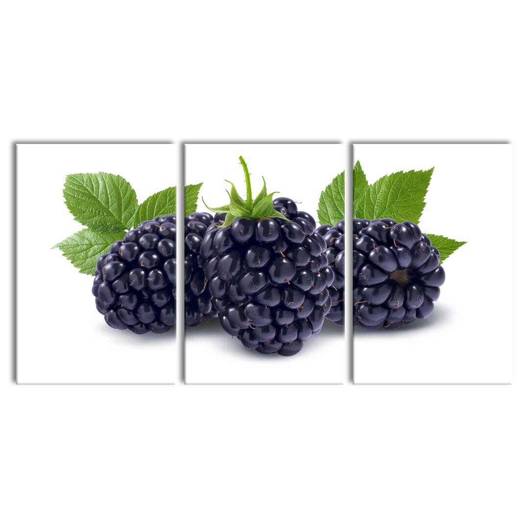 3-tlg. Leinwandbilder-Set Leckere Brombeeren