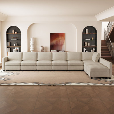 L-Shaped Modular Sectional Sofa With Storage