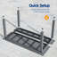 7-Piece HIPS Outdoor Dining Set with Umbrella Hole, All-Weather Patio Table and 6 Chairs for Yard Poolside-2065976468