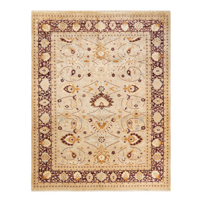 Tapis sable noué à la main de conception unique 8 pi 2 po x 10 pi 4 po Keenan