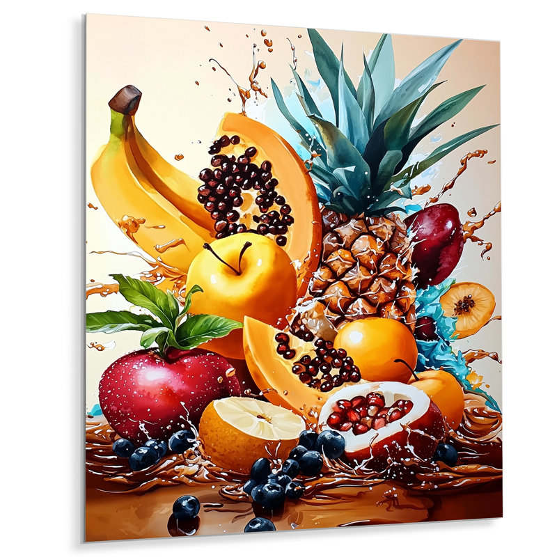 «Fruit Explosion Kitchen Dreams I - Food & Beverage», reproduction d'art en métal, H 32 po x l 16 po
