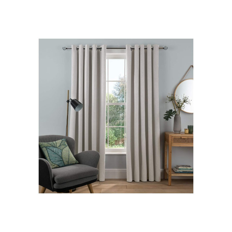 Ausia Blackout Curtain Panel Pair, 137cm H x 117cm W, Natural