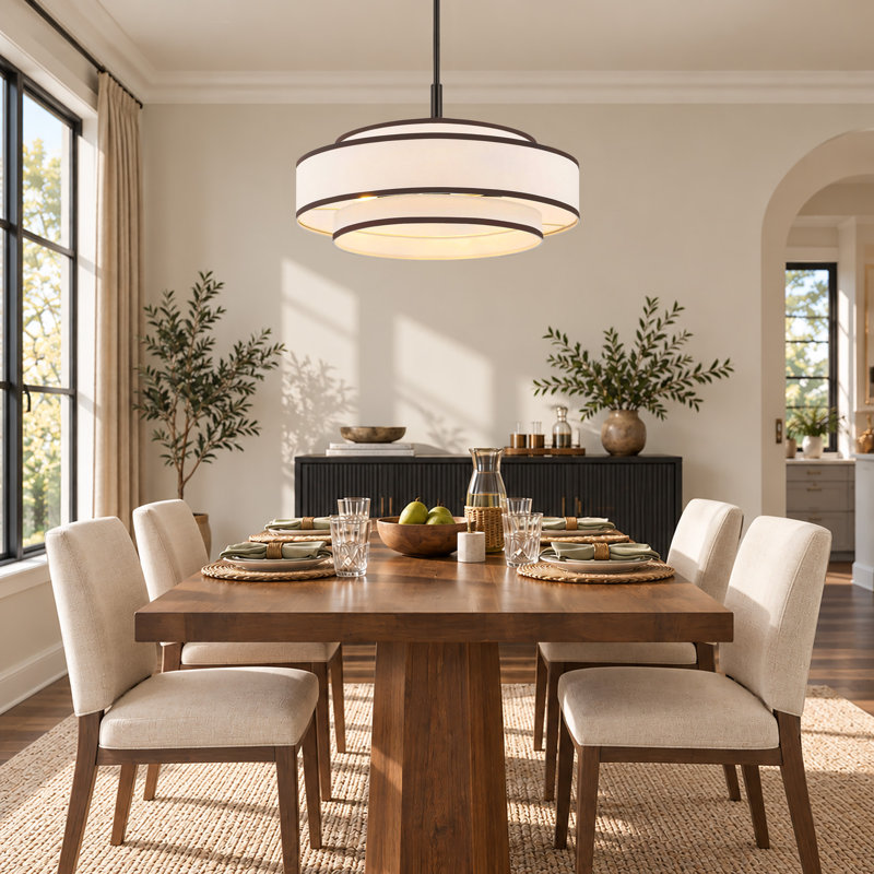 Lustre tambour 5 lumières Aasim, Bronze