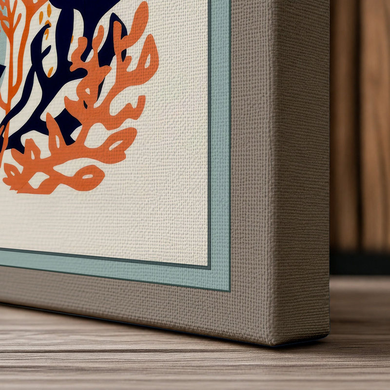 Figure Among Flowers Botanical - Wrapped Canvas, 18x12 - 45.7 x 30.5 cm, Taupe Border