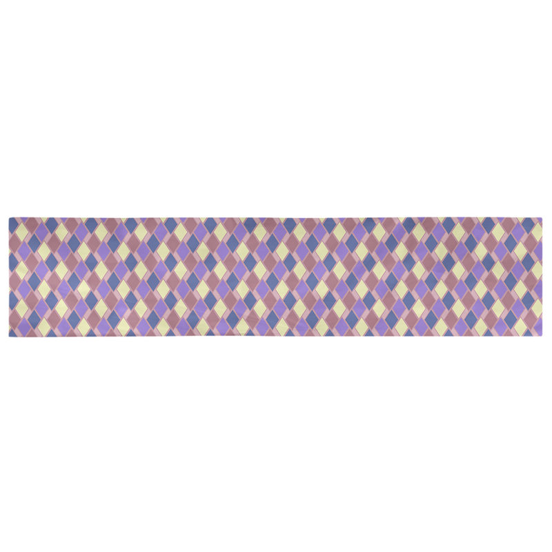 Chemin de table diamants rétro Avicia, 91,5 po x 17,5 po, Polyester, Rose / Mauve