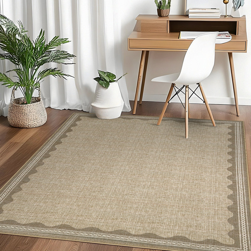 Rectangle Abstract Area Rug, Tan, Rectangle 120 x 170 cm
