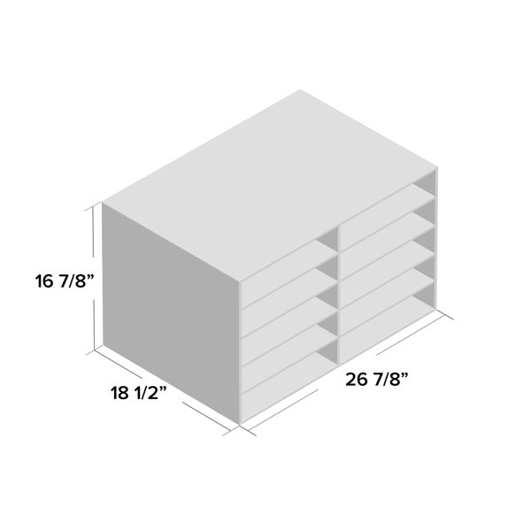 Pacon Construction Paper Storage Unit - 16-7/8H x 26-7/8W x 18-1/2 D,  Holds 12 x 18 paper