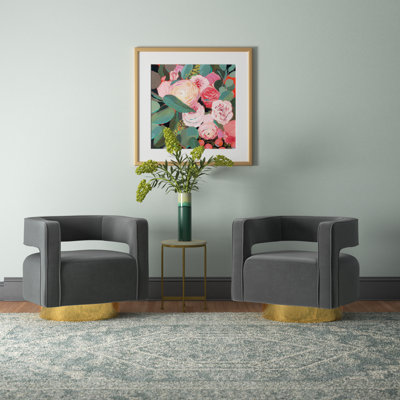 Aysha Velvet Swivel Accent Chair