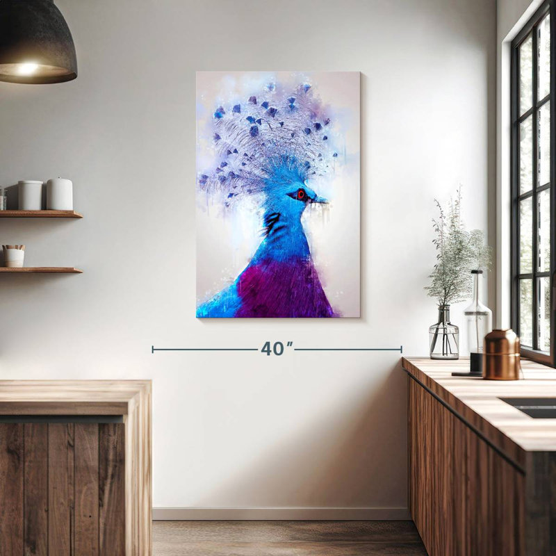 Brampt Victoria Crowned Pigeon, 39" H x 26" W